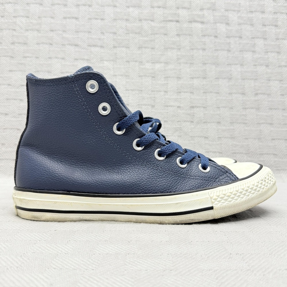 Converse Chuck Taylor All Star Shoes Womens Size 7.5 Blue Leather High Top